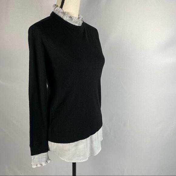 Vila Milano Sweater in Black with White Accents - Picture 3 of 4